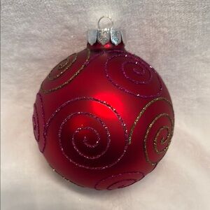 Red Swirl Holiday Ornament